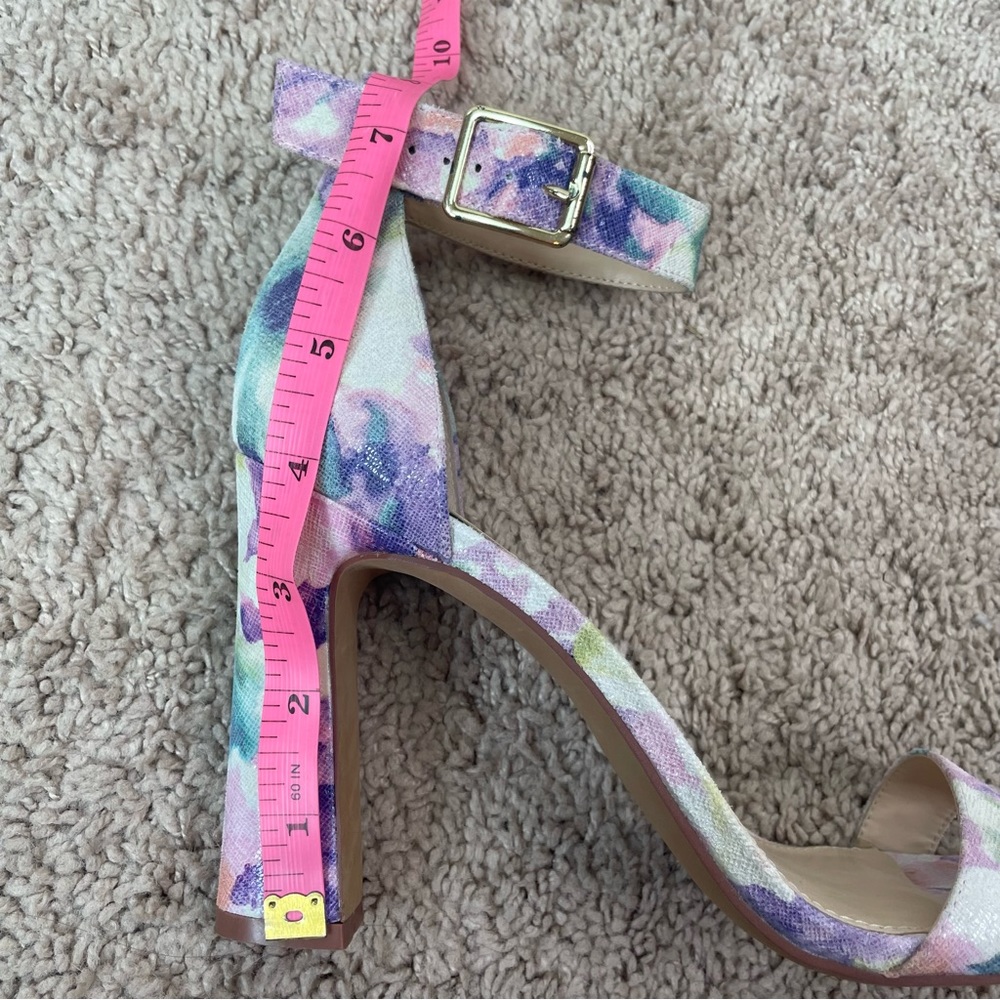 Vince Camuto Acelyn Floral Pastel Watercolor Strap Block Heel Mermaid Sandal - Picture 14 of 16